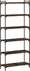 vidaXL - Boekenkast - 6-laags - 80x30x188 - cm - bewerkt - hout - gerookt - eikenkleur