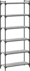 vidaXL - Boekenkast - 6-laags - 80x30x188 - cm - bewerkt - hout - grijs - sonoma