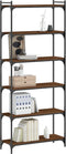 vidaXL - Boekenkast - 6-laags - 80x30x188 - cm - bewerkt - hout - bruin - eikenkleur