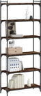vidaXL - Boekenkast - 6-laags - 80x30x188 - cm - bewerkt - hout - gerookt - eikenkleur