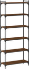vidaXL - Boekenkast - 6-laags - 80x30x188 - cm - bewerkt - hout - bruin - eikenkleur