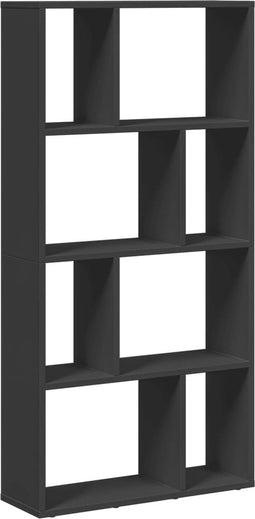 vidaXL - Boekenkast - 60x20x120 - cm - bewerkt - hout - zwart