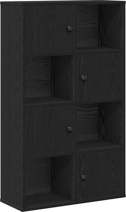 vidaXL - Boekenkast - 60x24x101,5 - cm - bewerkt - hout - zwart - eikenkleurig