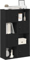 vidaXL - Boekenkast - 60x24x101,5 - cm - bewerkt - hout - zwart - eikenkleurig