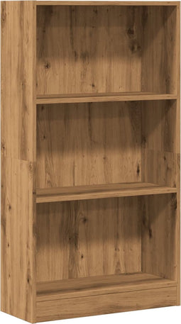 vidaXL - Boekenkast - 60x24x109 - cm - bewerkt - hout - artisanaal - eikenkleurig
