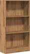 vidaXL - Boekenkast - 60x24x109 - cm - bewerkt - hout - artisanaal - eikenkleurig