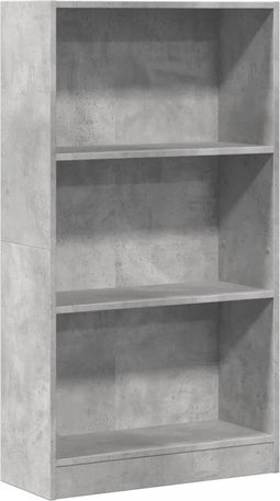 vidaXL - Boekenkast - 60x24x109 - cm - bewerkt - hout - betongrijs