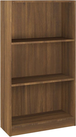 vidaXL - Boekenkast - 60x24x109 - cm - bewerkt - hout - bruin - eikenkleur