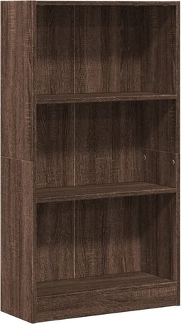 vidaXL - Boekenkast - 60x24x109 - cm - bewerkt - hout - bruin - eikenkleurig