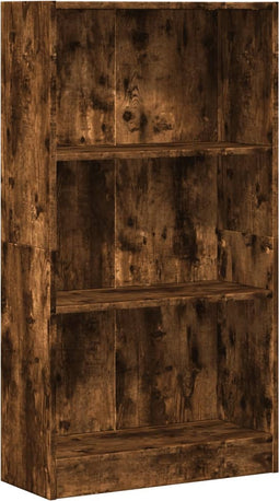 vidaXL - Boekenkast - 60x24x109 - cm - bewerkt - hout - gerookt - eikenkleurig