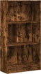 vidaXL - Boekenkast - 60x24x109 - cm - bewerkt - hout - gerookt - eikenkleurig
