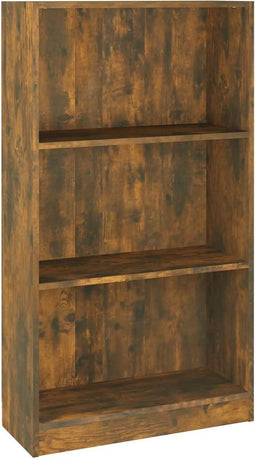 vidaXL - Boekenkast - 60x24x109 - cm - bewerkt - hout - gerookt - eikenkleurig