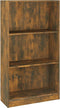 vidaXL - Boekenkast - 60x24x109 - cm - bewerkt - hout - gerookt - eikenkleurig