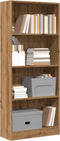 vidaXL - Boekenkast - 60x24x143 - cm - bewerkt - hout - artisanaal - eikenkleurig