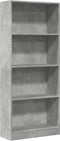 vidaXL - Boekenkast - 60x24x143 - cm - bewerkt - hout - betongrijs