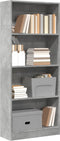 vidaXL - Boekenkast - 60x24x143 - cm - bewerkt - hout - betongrijs