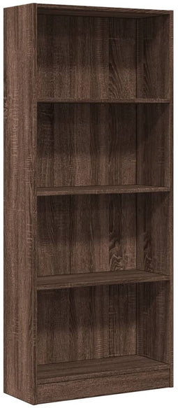 vidaXL - Boekenkast - 60x24x143 - cm - bewerkt - hout - bruin - eikenkleur