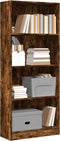 vidaXL - Boekenkast - 60x24x143 - cm - bewerkt - hout - gerookt - eikenkleurig