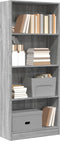 vidaXL - Boekenkast - 60x24x143 - cm - bewerkt - hout - grijs - sonoma - eikenkleurig