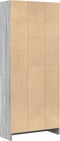 vidaXL - Boekenkast - 60x24x143 - cm - bewerkt - hout - grijs - sonoma - eikenkleurig