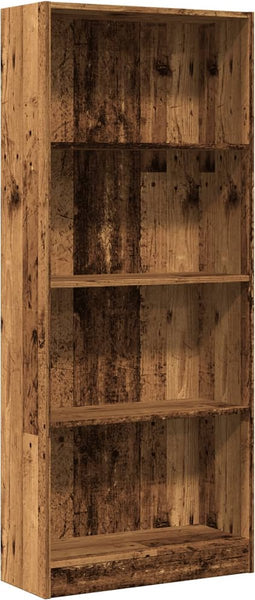 vidaXL - Boekenkast - 60x24x143 - cm - bewerkt - hout - oud - houtkleurig