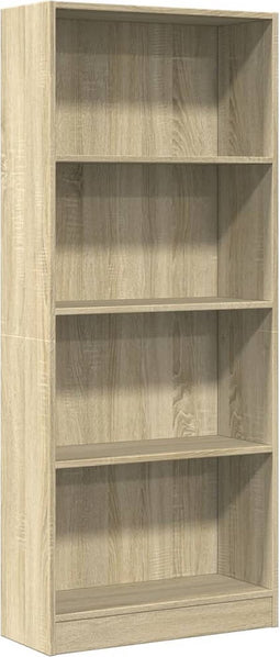 vidaXL - Boekenkast - 60x24x143 - cm - bewerkt - hout - sonoma - eikenkleurig