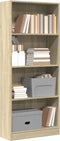 vidaXL - Boekenkast - 60x24x143 - cm - bewerkt - hout - sonoma - eikenkleurig