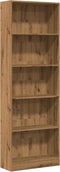 vidaXL - Boekenkast - 60x24x176 - cm - bewerkt - hout - artisanaal - eikenkleurig