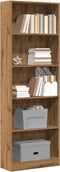 vidaXL - Boekenkast - 60x24x176 - cm - bewerkt - hout - artisanaal - eikenkleurig