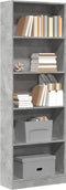vidaXL - Boekenkast - 60x24x176 - cm - bewerkt - hout - betongrijs