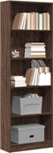 vidaXL - Boekenkast - 60x24x176 - cm - bewerkt - hout - bruin - eikenkleurig