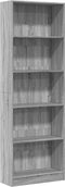vidaXL - Boekenkast - 60x24x176 - cm - bewerkt - hout - grijs - sonoma - eikenkleurig