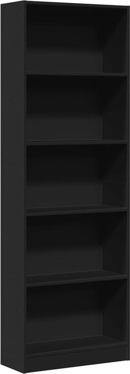 vidaXL - Boekenkast - 60x24x176 - cm - bewerkt - hout - zwart