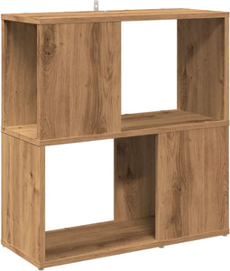vidaXL - Boekenkast - 60x24x63 - cm - bewerkt - hout - artisanaal - eikenkleur