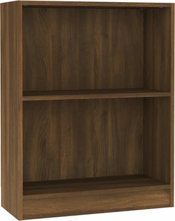 vidaXL - Boekenkast - 60x24x76 - cm - bewerkt - hout - bruin - eikenkleur