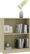 vidaXL - Boekenkast - 60x24x76 - cm - bewerkt - hout - sonoma - eikenkleurig