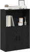 vidaXL - Boekenkast - 60x24x85 - cm - bewerkt - hout - zwart - eikenkleurig