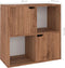 vidaXL - Boekenkast - 60x27,5x59,5 - cm - bewerkt - hout - bruin - eikenkleurig