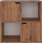 vidaXL - Boekenkast - 60x27,5x59,5 - cm - bewerkt - hout - bruin - eikenkleurig