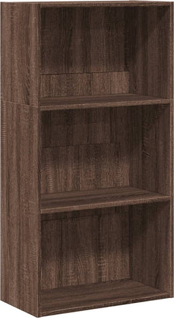 vidaXL - Boekenkast - 60x30x114 - cm - bewerkt - hout - bruin - eikenkleurig