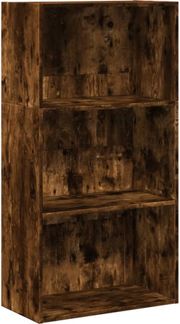 vidaXL - Boekenkast - 60x30x114 - cm - bewerkt - hout - gerookt - eikenkleurig