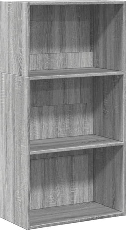 vidaXL - Boekenkast - 60x30x114 - cm - bewerkt - hout - grijs - sonoma - eikenkleurig
