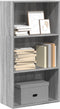 vidaXL - Boekenkast - 60x30x114 - cm - bewerkt - hout - grijs - sonoma - eikenkleurig