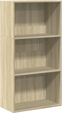 vidaXL - Boekenkast - 60x30x114 - cm - bewerkt - hout - sonoma - eikenkleurig