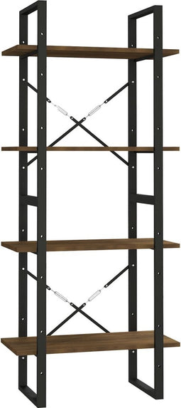 vidaXL - Boekenkast - 60x30x140 - cm - bewerkt - hout - bruin - eikenkleur