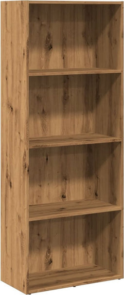 vidaXL - Boekenkast - 60x30x152 - cm - bewerkt - hout - artisanaal - eikenkleurig