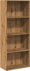vidaXL - Boekenkast - 60x30x152 - cm - bewerkt - hout - artisanaal - eikenkleurig