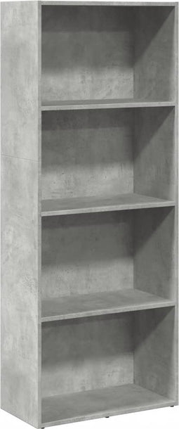 vidaXL - Boekenkast - 60x30x152 - cm - bewerkt - hout - betongrijs
