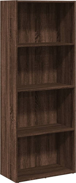 vidaXL - Boekenkast - 60x30x152 - cm - bewerkt - hout - bruin - eikenkleurig