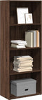 vidaXL - Boekenkast - 60x30x152 - cm - bewerkt - hout - bruin - eikenkleurig